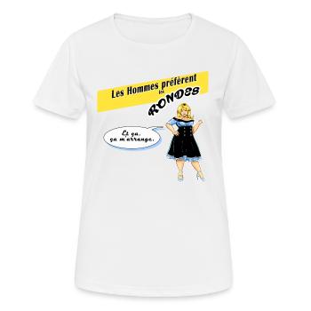 Les Hommes préfèrent les rondes - T-shirt respirant Femme - blanc - Devant - AI Model Female 172 dark (172cm)