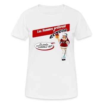 Les Hommes préfèrent les rondes 03 - T-shirt respirant Femme - blanc - Devant - AI Model Female 172 dark (172cm)
