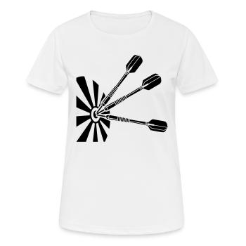 Tripple Bullseye * jeu de fléchettes Dart dardant - T-shirt respirant Femme - blanc - Devant - AI Model Female 172 dark (172cm)