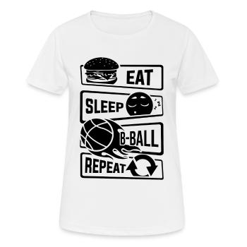 Eat Sleep Basketball Répétition - Jeux B-Ball - T-shirt respirant Femme - blanc - Devant - AI Model Female 172 dark (172cm)