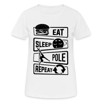 Eat Sleep Pole Dance Repeat - Poledance Tanzen - Frauen T-Shirt atmungsaktiv - Weiß - Vorne - AI Model Female 172 dark (172cm)