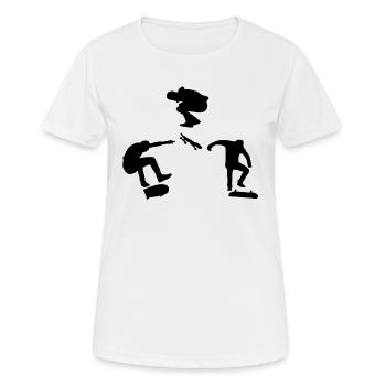 Skateboard tricks - Women's Breathable T-Shirt - white - Front - AI Model Female 172 dark (172cm)