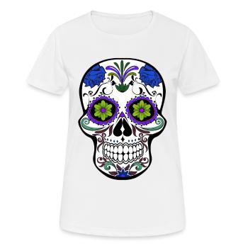 mexikanischer Schädel - Frauen T-Shirt atmungsaktiv - Weiß - Vorne - AI Model Female 172 dark (172cm)