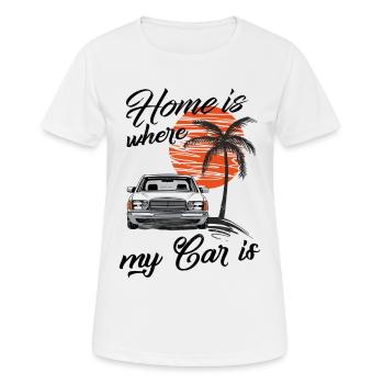 Home is where my car is W126 - Women's Breathable T-Shirt - white - Front - AI Model Female 172 dark (172cm)