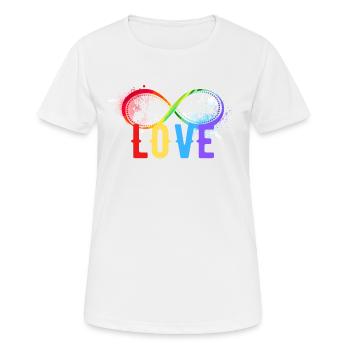 INFINITY LOVE - Frauen T-Shirt atmungsaktiv - Weiß - Vorne - AI Model Female 172 dark (172cm)