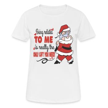 Weihnachten Familie Humor Being Related To Me - Frauen T-Shirt atmungsaktiv - Weiß - Vorne - AI Model Female 172 dark (172cm)
