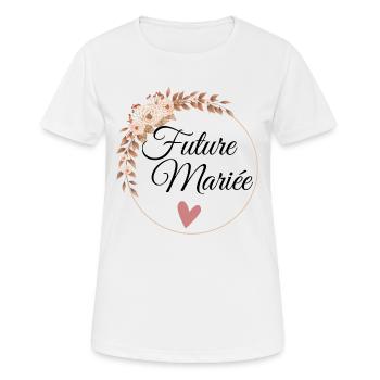 future mariée evjf - T-shirt respirant Femme - blanc - Devant - AI Model Female 172 dark (172cm)