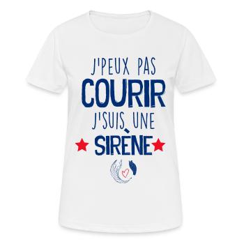 Une Sirène ça ne court pas Cadeau Drôle Femme - T-shirt respirant Femme - blanc - Devant - AI Model Female 172 dark (172cm)