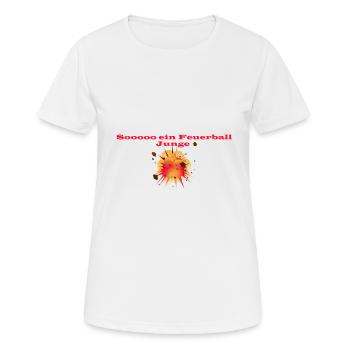 Feuerball T-Shirt - Frauen T-Shirt atmungsaktiv - Weiß - Vorne - AI Model Female 172 dark (172cm)