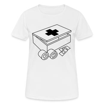 first-aid _kit_c1 - Women's Breathable T-Shirt - white - Front - AI Model Female 172 dark (172cm)