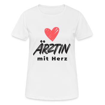 Ärztin mit Herz Patienten Krankenschwester Danke - Frauen T-Shirt atmungsaktiv - Weiß - Vorne - AI Model Female 172 dark (172cm)