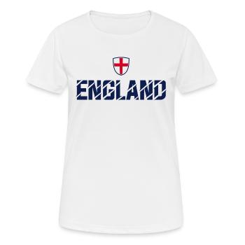 ANGLETERRE ARMOIRIES ÉTROITES EMBLÈME AVEC CROIX - T-shirt respirant Femme - blanc - Devant - AI Model Female 172 dark (172cm)