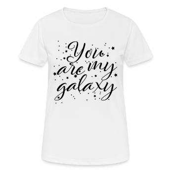 TU ES MA GALAXIE (v) - T-shirt respirant Femme - blanc - Devant - AI Model Female 172 dark (172cm)