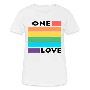 LGBTQ Un amour - T-shirt respirant Femme - blanc - Devant - AI Model Female 172 dark (172cm)