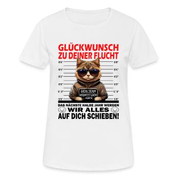 Glückwunsch zur Flucht - Jobwechsel - Frauen T-Shirt atmungsaktiv - Weiß - Vorne - AI Model Female 172 dark (172cm)