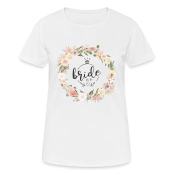T-Shirt EVJF Crown böhmische Blume Braut in spe - Frauen T-Shirt atmungsaktiv - Weiß - Vorne - AI Model Female 172 dark (172cm)
