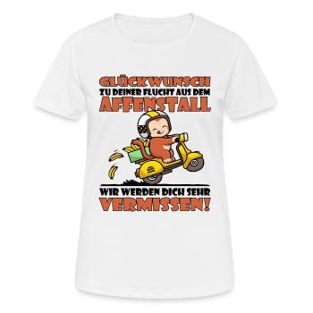 Wir werden dich vermissen - Jobwechsel - Frauen T-Shirt atmungsaktiv - Weiß - Vorne - AI Model Female 172 dark (172cm)