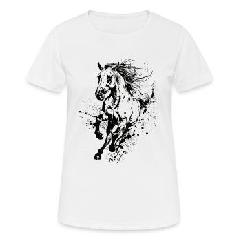 Cavalier Horse Girl - Cavalier de dressage western - T-shirt respirant Femme - blanc - Devant - AI Model Female 172 dark (172cm)