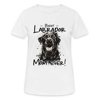 Meilleure maman du Labrador de tous les temps | Labrador Retriever - T-shirt respirant Femme - blanc - Devant - AI Model Female 172 dark (172cm)