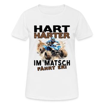 Hart Härter im Matsch fährt er Quad - ATV - Frauen T-Shirt atmungsaktiv - Weiß - Vorne - AI Model Female 172 dark (172cm)