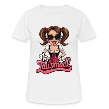 Lausmadl Tracht Dirndl Ersatz - Frauen T-Shirt atmungsaktiv - Weiß - Vorne - AI Model Female 172 dark (172cm)