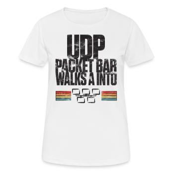 La barre de paquets UDP entre dans - T-shirt respirant Femme - blanc - Devant - AI Model Female 172 dark (172cm)