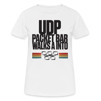 UDP Packet Bar Walks A Into - Frauen T-Shirt atmungsaktiv - Weiß - Vorne - AI Model Female 172 dark (172cm)