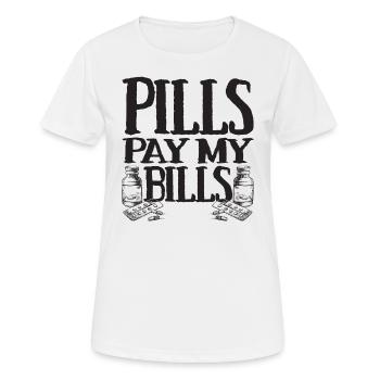 pilules payer mes factures pilules pharmacien dire - T-shirt respirant Femme - blanc - Devant - AI Model Female 172 dark (172cm)