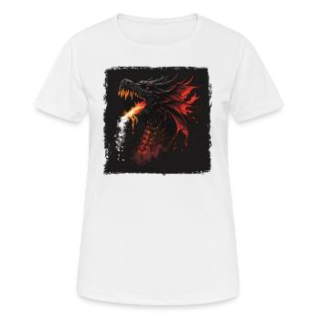 Dragon Dragon Dragon Feu Fumée - T-shirt respirant Femme - blanc - Devant - AI Model Female 172 dark (172cm)