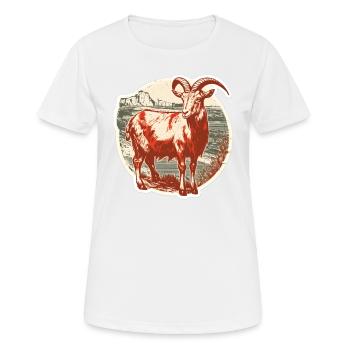 Chèvre rouge et blanc - T-shirt respirant Femme - blanc - Devant - AI Model Female 172 dark (172cm)