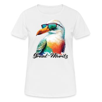 Graal Müritz Urlaub coole Möwe mit Sonnenbrille - Frauen T-Shirt atmungsaktiv - Weiß - Vorne - AI Model Female 172 dark (172cm)