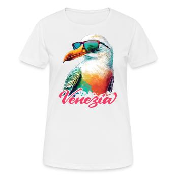 Venise Italie vacances mouette fraîche avec lunettes de soleil - T-shirt respirant Femme - blanc - Devant - AI Model Female 172 dark (172cm)