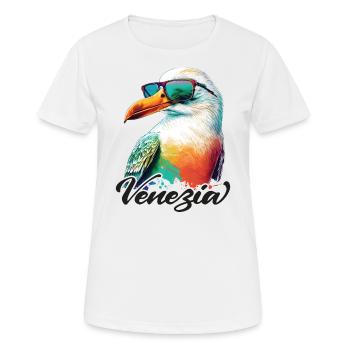 Venise Italie vacances mouette fraîche avec lunettes de soleil - T-shirt respirant Femme - blanc - Devant - AI Model Female 172 dark (172cm)