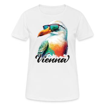 Vienne Autriche vacances Mouette avec lunettes de soleil - T-shirt respirant Femme - blanc - Devant - AI Model Female 172 dark (172cm)