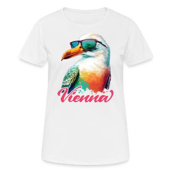 Vienne Autriche vacances Mouette avec lunettes de soleil - T-shirt respirant Femme - blanc - Devant - AI Model Female 172 dark (172cm)
