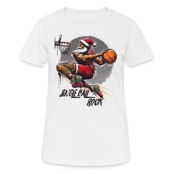 Père Noël Slam Dunk Basketball Jingle Ball Rock - T-shirt respirant Femme - blanc - Devant - AI Model Female 172 dark (172cm)