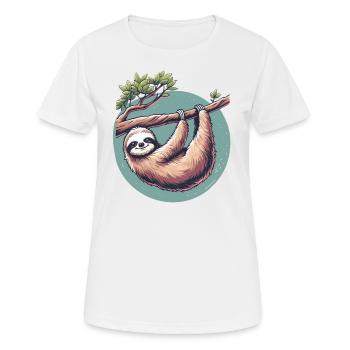 Relaxed sloth serenity at tree - Women's Breathable T-Shirt - white - Front - AI Model Female 172 dark (172cm)