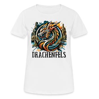 Dragon Tête de Dragon Logo Ruine Drachenfels - T-shirt respirant Femme - blanc - Devant - AI Model Female 172 dark (172cm)