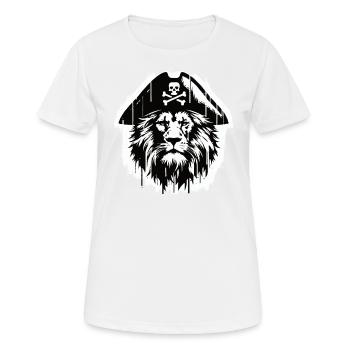 Piratenlöwe Pirat Löwe Graffiti Street Art Style - Frauen T-Shirt atmungsaktiv - Weiß - Vorne - AI Model Female 172 dark (172cm)
