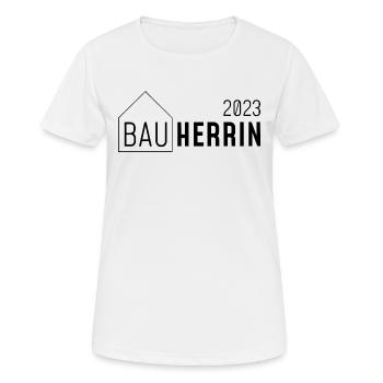 Bauherrin 2023 // mit Haus // dunkel - Frauen T-Shirt atmungsaktiv - Weiß - Vorne - AI Model Female 172 dark (172cm)
