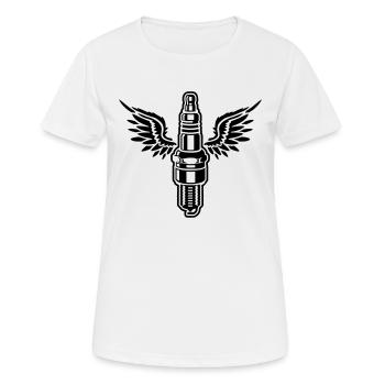 Bougie avec des ailes - atelier automobile - - T-shirt respirant Femme - blanc - Devant - AI Model Female 172 dark (172cm)