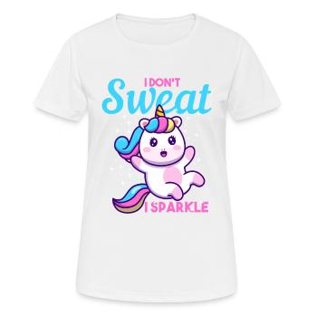Licorne je ne transpire pas I Sparkle cadeau - T-shirt respirant Femme - blanc - Devant - AI Model Female 172 dark (172cm)