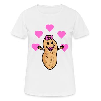 Cacahuète chaude Bébé Parents Grands-parents Dessin - T-shirt respirant Femme - blanc - Devant - AI Model Female 172 dark (172cm)