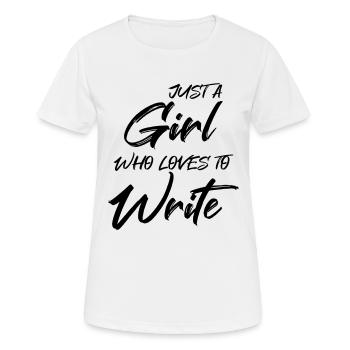 Juste une fille qui aime écrire - T-shirt respirant Femme - blanc - Devant - AI Model Female 172 dark (172cm)