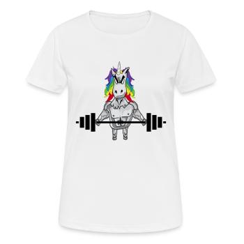 Fitness Einhorn Punk - Frauen T-Shirt atmungsaktiv - Weiß - Vorne - AI Model Female 172 dark (172cm)