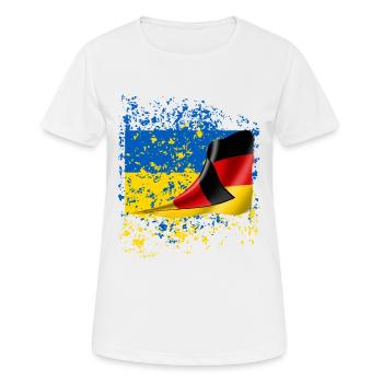 Ukraine German Friends Flag - Women's Breathable T-Shirt - white - Front - AI Model Female 172 dark (172cm)