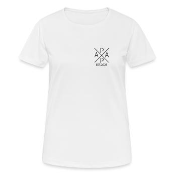 Papa Est. 2025 Père 2025 Papa fier 2025 - T-shirt respirant Femme - blanc - Devant - AI Model Female 172 dark (172cm)