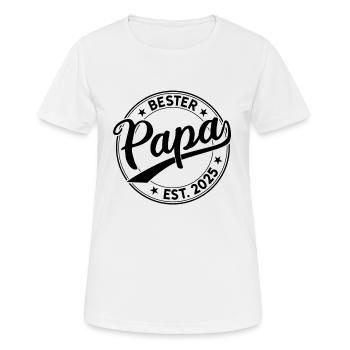 Vater seit 2025 Papa Est. 2025 Bester Papa 2025 - Frauen T-Shirt atmungsaktiv - Weiß - Vorne - AI Model Female 172 dark (172cm)