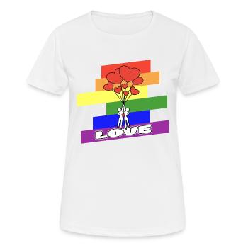 LGBT Gay Lesbienne Gay - T-shirt respirant Femme - blanc - Devant - AI Model Female 172 dark (172cm)