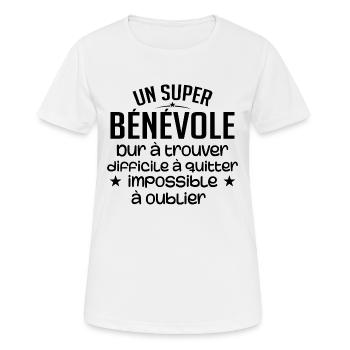 Un Super Bénévole - T-shirt respirant Femme - blanc - Devant - AI Model Female 172 dark (172cm)